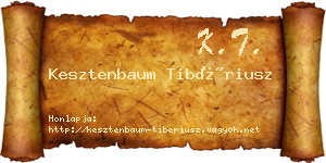 Kesztenbaum Tibériusz névjegykártya